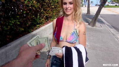 Bikini Teen Sucks Cock For Money